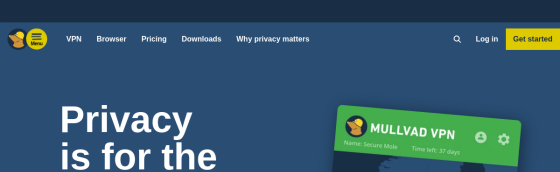 Mullvad VPN screenshot