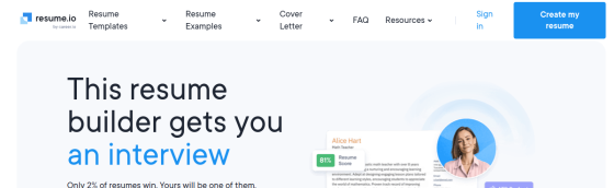 Resume.io screenshot