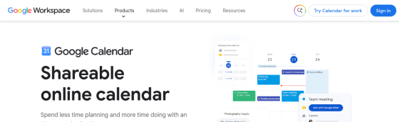 Google Calendar screenshot