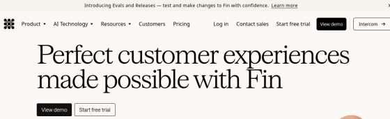 Intercom Fin screenshot
