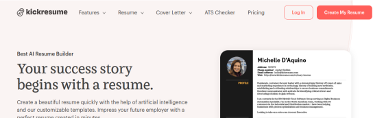Kickresume screenshot