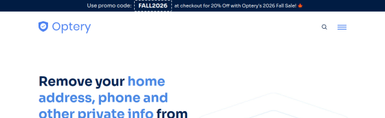 Optery screenshot