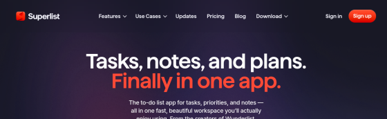 Superlist screenshot