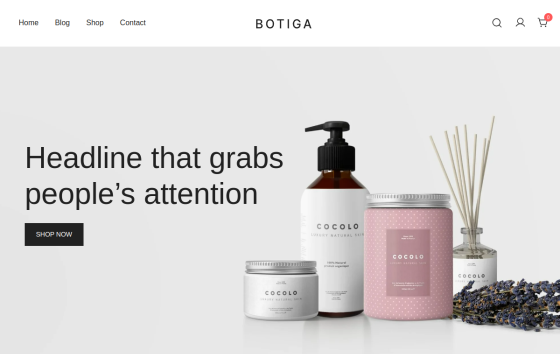Botiga Cosmetics Shop — Skincare & Fragrance eCommerce website design preview