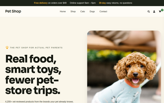 Sydney Pet Shop — Home, Kids & Pets eCommerce website design preview