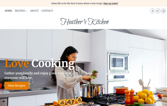 Kadence Recipe Blog — Recipe & Food Blogs Blog website design preview