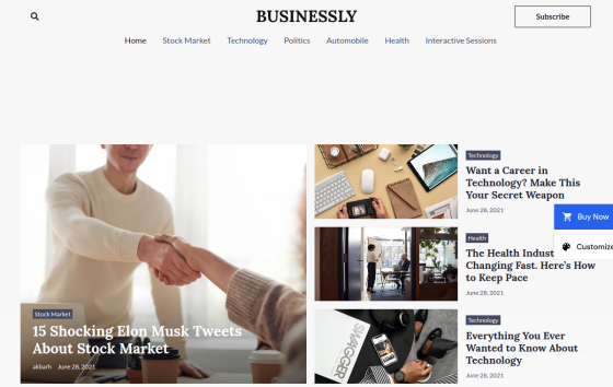 Business Blog — Magazine & Editorial Blog website design preview