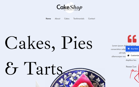 Cake Shop — Cafés & Bakeries Restaurant website design preview