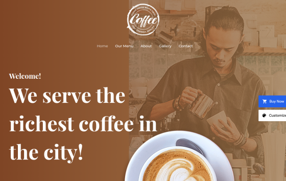 Coffee Shop — Cafés & Bakeries Restaurant website design preview