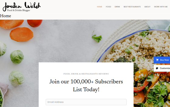 Food and Drinks Blog — Recipe & Food Blogs Blog website design preview