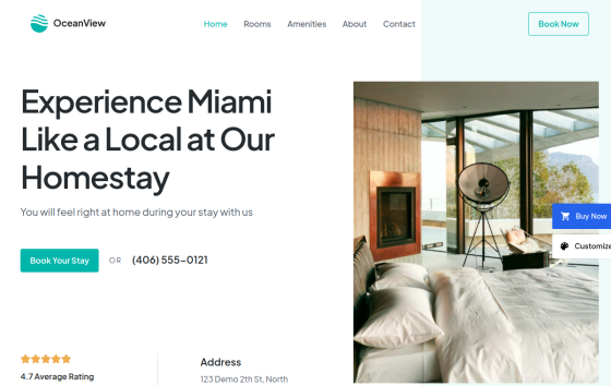 Homestay — Hotels & Stays Travel & Hospitality website design preview