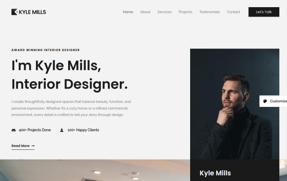 Interior Designer — Architecture & Interior Real Estate website design preview