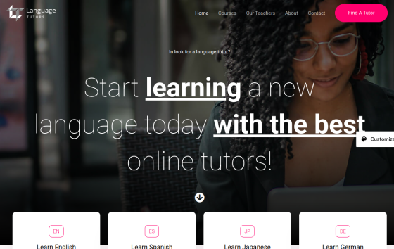 Language Tutors — Online Courses & Mentoring Education website design preview