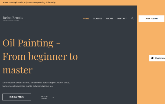 Learn Oil Painting — Studios & Creative Photography website design preview