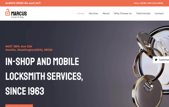 Locksmith — Home & Repair Services Automotive & Trade Services website design preview