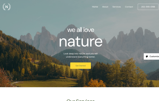 Love Nature — Water & Adventure Sports Sports & Outdoor website design preview