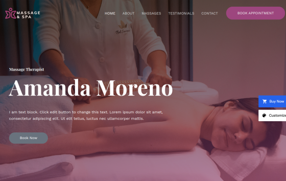 Massage Therapist — Spa & Wellness Health & Beauty website design preview