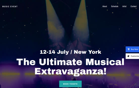 Music Event — Weddings & Events Travel & Hospitality website design preview