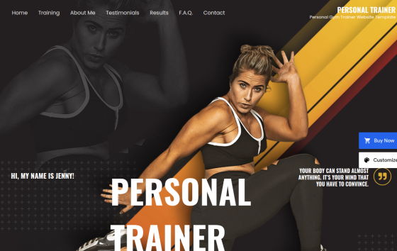 Personal Trainer — Gyms & Studios Fitness website design preview
