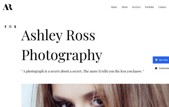 Photography Portfolio — Portrait & Wedding Photography website design preview