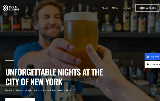 Pub Lounge — Fine Dining & Bistro Restaurant website design preview