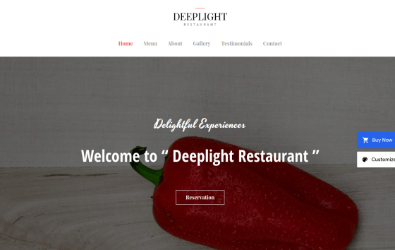Deeplight Restaurant — Fine Dining & Bistro Restaurant website design preview