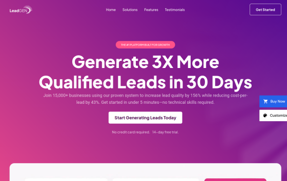 SaaS Landing Page — SaaS & Digital Business Business website design preview