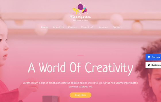 School Kindergarten — Schools & Universities Education website design preview