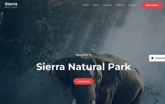 Sierra Nature — Water & Adventure Sports Sports & Outdoor website design preview