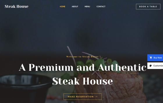 Steak House — Fine Dining & Bistro Restaurant website design preview