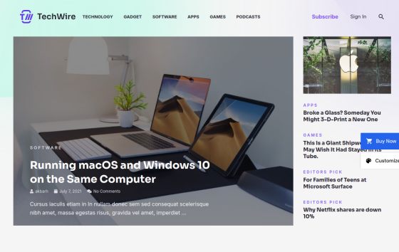 Tech News — Magazine & Editorial Blog website design preview