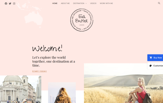 Travel Blogger Influencer — Lifestyle & Personal Blog website design preview