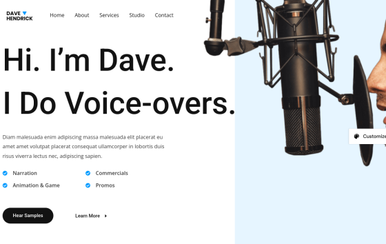 Freelance Voice Over Artist — Studios & Creative Photography website design preview