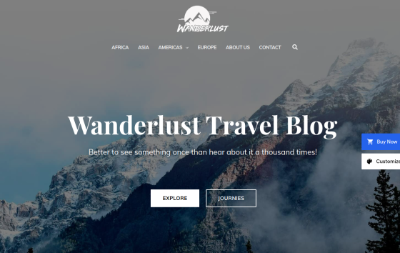 Wanderlust Travel Diary — Lifestyle & Personal Blog website design preview