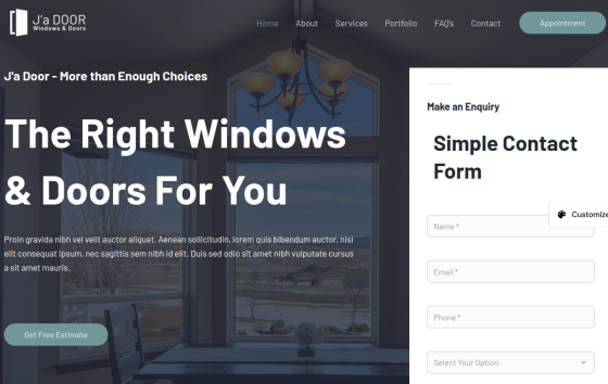 Windows Doors Services — Home & Repair Services Automotive & Trade Services website design preview