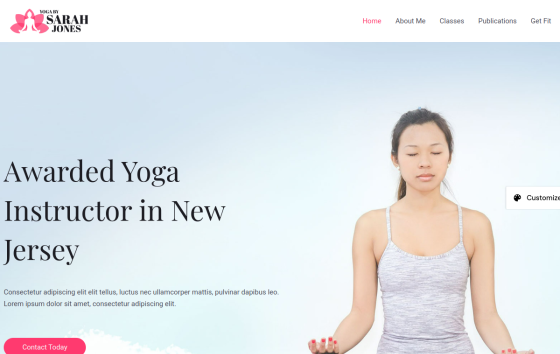 Yoga Instructor — Sports Clubs Fitness website design preview