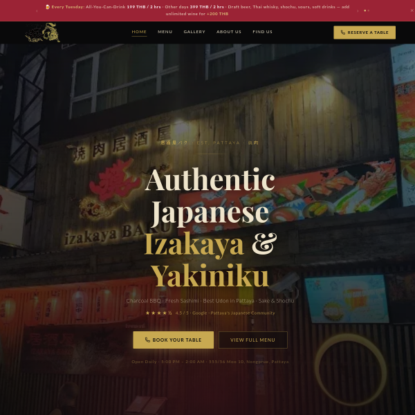Izakaya Baku website
