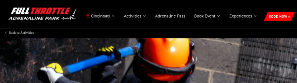 Full Throttle Adrenaline Park — rage room in Cincinnati