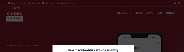 Screenshot Kindernotfallapp.de