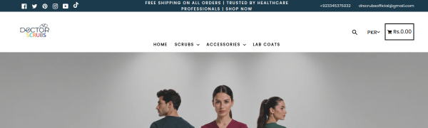 Dr Scrubs Official website screenshot