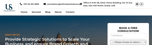 Ultimate Solutions website screenshot
