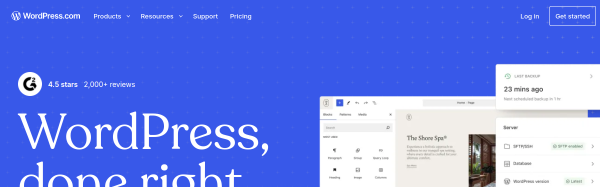 Screenshot of WordPress.com website