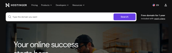 Screenshot of Hostinger Website Builder website
