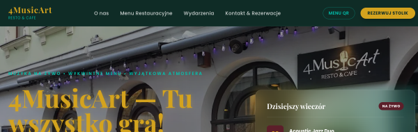 4MusicArt Resto &amp; Cafe website preview