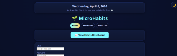 MicroHabits Lab screenshot