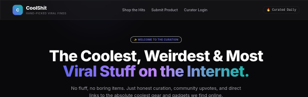 MyCoolShit website preview