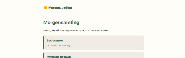 Skærmbillede af Morgensamling
