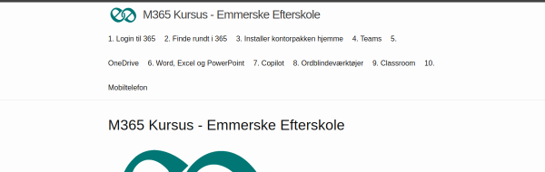 Skærmbillede af m365kursus