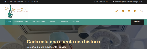 Diseño de página web profesional en Lima para dr. cieza traumatología