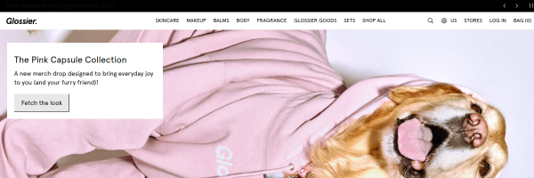 Glossier website preview